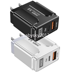 20W Fast Quick Type C Charger 2Ports PD QC3.0 Eu US UK USb C Wall Chargers For IPhone 12 13 14 Samsung Xiaomi B1