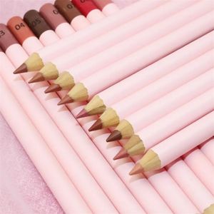 Läpppennor läppfoder rosa blyerts Anpassad långvarig privat etikett White Tube 18 Colors Matte Lip Liner Naken Shades 231031