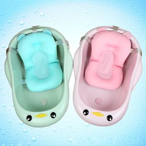 Badkarplatser säten Cartoon Portable Baby Shower Bath Tub Pad Non-Slip Bathtub Mat Born Säkerhet Säkerhet Bad Support Kudde Fällbar mjuk kudde 231101