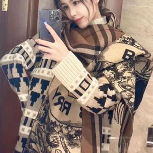 Scarves Luxury Designer Scarf Women 100% Double sided Cashmere Celestial Unicorn Plaid Letter Printing Pure Cashmere Men Double sided Shawl Scarf wholesale amel