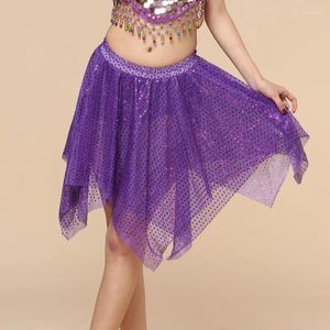 Saias Dança Latina Sexy Mulheres Glitter Lantejoula Saia Hip Lenço Irregular Dancewear Performamnce Salsa Traje