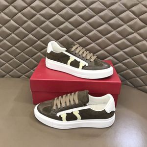 Ferragam quality high Best-quality mens fashion 2023new leather sneakers daily casual shoes embroidered pattern mjhy000001
