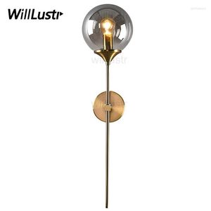 Wall Lamps Global Glass Lamp Torch Light Sconce Amber Clear Smoke El Cafe Bar Porch Balcony Bedside Modern Mirror Side Lighting