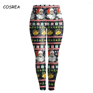 Tema kostümü Noel gündelik pantolon kadın baskılı kızlar capris bayanlar pantolonlar spor giyim fitness tozluk cosplay kostümler