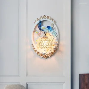 Vägglampor påfågel ljus sconce nordisk fågellampa modern led belysning fixtur hem konst dekor vardagsrum sovrum utomhus armatur