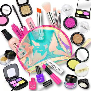 Garota finge Play Play Make Up Simulation Cosmetics Pink Makeup Set Princess Beauty Game House Lipstick Eyeshadow