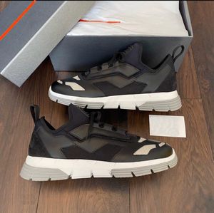 2023 Vintermens Casual Sneaker Mesh och Leather Prax Twist Technical Fabric Sneakers Fashion Runner Low Top Lace Up Light Trainers With Box 38-45