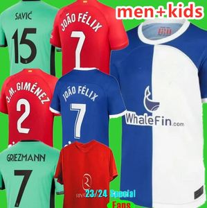 アトレティコ・マドリードサッカージャージ23 24モラタ・デ・ポール第3 2023特別M.Llorente Griezmann Carrasco Saul Correa Football Shirt 50th KidsユニフォームファンプレーヤーXXXXL