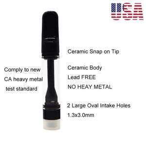 USA Warehouse 0,8 ml Pełna ceramiczna kaset 510 Nici Atomizer Vape Wkłady Opakowanie Czarne puste waporyzator waporyzatora Pen OEM