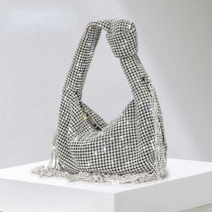 designer bags Bling Diamond Tassel Knot Rhinestone Women's Bag Premium Feel Full Diamond Chain Single Shoulder Diagonal Straddle Bag Handbag 230318