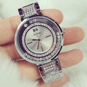 Kol saatleri yüksek kaliteli rhinestone paslanmaz çelik bilezik izle basit moda elmas döngü kadın relogio feminino swristwatches