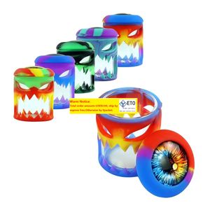80 ml Glasgefäße bunter Deckel Silikonbehälter Raucherzubehör Behälter für Wachsklecksglas Ölplattform Regenbogenfarben