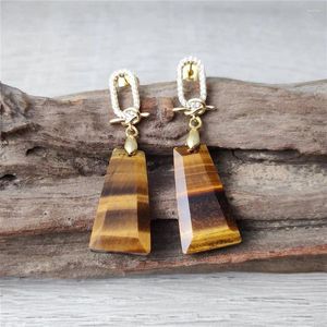 Dangle Earrings FUWO Wholesale Stunning Cubic Zircon Tiger Eye Handcrafted Boho-Chic Jewelry Perfect For Any Occasion 5Pairs/Lot ER472