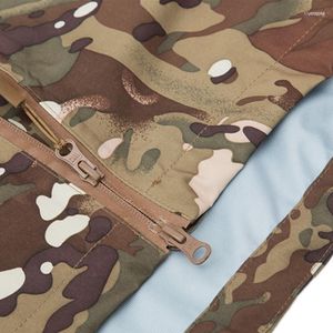 Giacche da caccia Giacca tattica militare impermeabile con guscio duro da esterno Cappotto giacca a vento con colla a pressione sottile con cappuccio mimetico mimetico