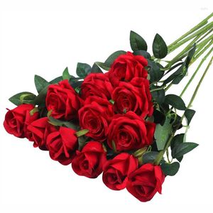 Dekoracyjne kwiaty sztuczne czerwone róże bukiet ślubne dekoracja weselna sztuczna impreza domowa dekoracje ojciec day prezenty Walentynki