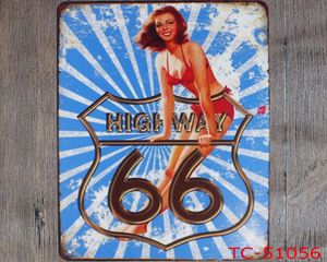 Metallmalerei Blechschilder Vintage Route 66 Platte Plakette Poster Eisenplatten Wandaufkleber Bar Club Garage Home Decor 40 Designs WZW5924274