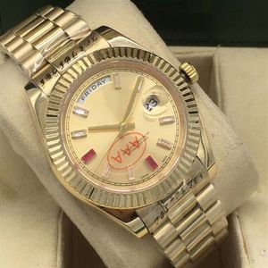 LUZURY Wristwatch Mechanical Automatic 18K Gold Aço inoxidável 41mm Diamante Ruby 218235 Ásia 2813 MOVIME