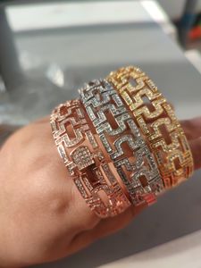 Pulseiras de ouro maciço 18k para mulheres pulseiras de corrente de prata masculinas poços de tênis de diamantes elegantes pulseiras de luxo Roma joias da moda festa presentes de casamento