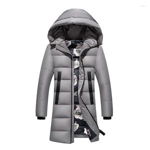 Erkekler Down Winter Snow Coats 2023 Marka Pamuklu Uzun Kapşonlu Kalın Sıcak Casit Ceket Giysileri