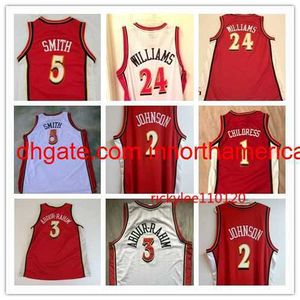 Basketball Jersey College Shareef 3 Abdur-Rahim Jersey Joe 2 Johnson Throwback Mesh sydd broderi Custom Big Size S-5XL