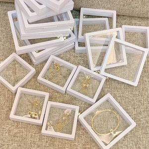 Suporte de jóias 10 pçs / conjunto 3D flutuante display caso stands titular armazenamento de suspensão para pingente colar pulseira anel moeda pino caixa de presente 231101