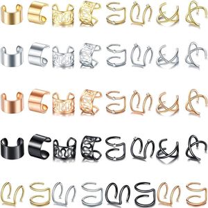 Backs Earrings 10pcs-40pcs Steel Clip On Adjustable Size Ear Cartilage Conch Cuff Nose Hoop Non Pierce Fake Jewelry