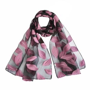 Scarves National Style Spring And Summer Embroidery Silk Shawl Lace Leaves Embroidered Scarf Large Flower Rose