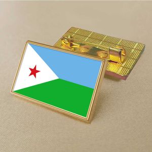 Party Dżibouti Flag Pin 2.5*1,5 cm ze stopu cynku odlewany przez pvc kolor powlekany złoto prostokątny odznaka medalionu bez dodanej żywicy