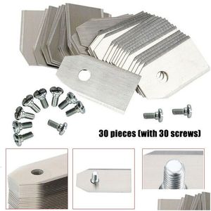 Tool Parts Tool Parts 30Pcs Stainless Steel Lawn Mower Cutting Blades W Screw Kit Replacement For Gardena Robotic Lawnmower Repair 221 Dhag6