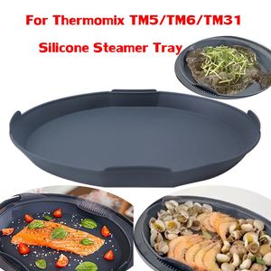 Storage Bottles Jars For Thermomix TM5 TM6 TM31 Silicone Steamer Tray Steaming Fish The Varoma Heat Resistant Food Heating Kitchen Accessory 231101