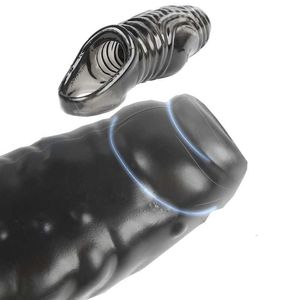 Sex Toy Massager Nuova manica del pene riutilizzabile Glande Ingranditore Ritardo Eiaculazione Cock Ring per uomini Coppie