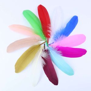 Penas de ganso naturais tingidas, penas de cisne multicoloridas para artesanato, joias de casamento, acessórios para festa, 15-20cm/6-8 tamanhos