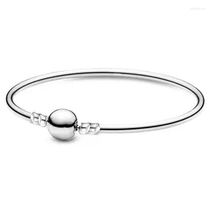 Bangle Classic Series Silver Serce Bracelets Bransolety Fit Fit Original DIY Pereads Charms Bransoletka marki dla kobiet Prezent biżuterii