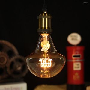 Żarówka żarowa retro spiralne światło E27 Big G125 Mushroon 4W Dekoracja oświetlenie Vintage Edison Lampa