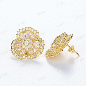 Tomada de fábrica preço de atacado banhado a ouro 2ct oval redondo moissanite pedra preciosa trevo flor pinos finos