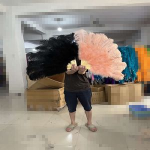 Folding Fans for Wedding Performance Party Stage Show Props Marabou Ostrich Feather Fan Large Customzied