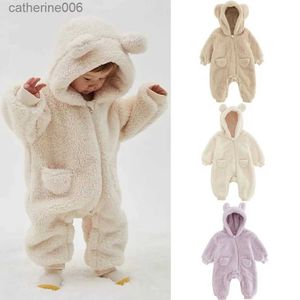 Jumpsuits 0-2Y Newborn Baby Rompers Autumn Warm Fleece Baby Boys Costume Baby Girls Clothing Animal Overall Baby Outwear JumpsuitsL231101