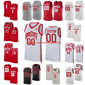 Ohio State Buckeyes 33 Keita Bates-Diop Jerseys College Basketball 1 Jaesean Tate 2 Marc Loving Dangelo Russell Evan Turner Syched Custom Name Number