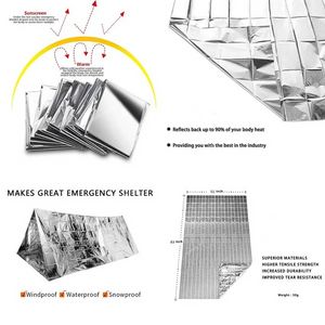 3 упаковки аварийного одеяла Термальное майларовое космическое одеяло Одеяло из серебряной фольги Одеяло для выживания Ветрозащитное водонепроницаемое снаряжение для выживания Кемпинг Пеший туризмБезопасность выживания