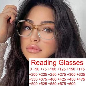 Güneş Gözlüğü 2023 Kedi Göz Gözlükleri Çerçeve Kadın Moda Clear Lens Bilgisayar Gözü Anti Mavi Işık Engelleme Okuma Gözlükleri Kadın