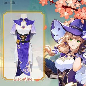 Costumi Anime Lisa Cosplay Vieni Genshin Impact Parrucca uniforme per carnevale per adulti Anime Halloween Arriva Donna GameL231101