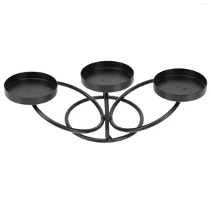 Castiçais castiçais preto decorações de casamento metal castiçal vidro chá luz decorativa ferro forjado mesa adorno