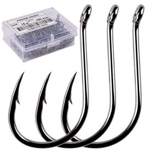 Ganchos de pesca Aorace 100pcsBox Iseama Círculo Carpa Eyed Hook Set Tamanho 215 # Anel Olho Japão Anzóis Único Jig 231031