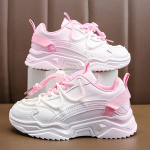 Sneakers Słodkie dziewczyny buty dla dzieci platforma platforma Sneakery swobodne 4-12 lat jesień dzieci grube buty do prowadzenia sportowych butów tenisowych dla dziewcząt 230331