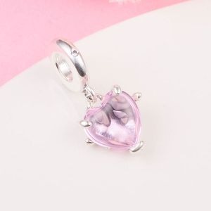 925 Sterling Silber Rosa Stammbaum Herz Dangle Bead Passend für European Jewelry Pandora Style Charm Bracelets