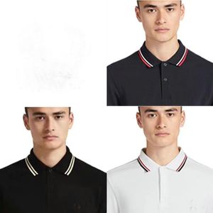 Fredperry Mens Classic Polo Shirt Designer Shirt Polo broderade kvinnor Mens Tees Kort ärmstopp