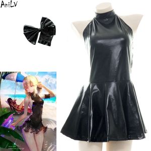 Ani Anime giapponese Fate Altria Pendragon Saber Swim Dress Costume da bagno Uniforme Cosplay Beach Costumi da bagno in pelle Outfit Costumi cosplay