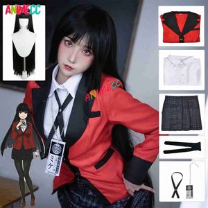 Anime Costumes Animecc Jabami Yumeko Kakegurui Cosplay Come Wig Anime JK kjol Coat Shirt Halloween Party Outfit For Women Gilrs 3xll231101