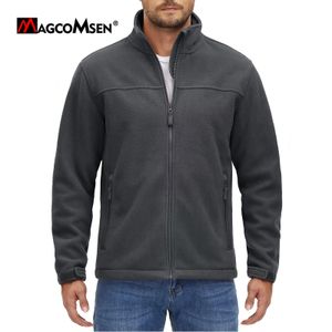 Men's Jackets MAGCOMSEN Men's Double-sided Fleece Jacket Autumn Winter Thick Warm Working Travel Jacket Full Zip Stand Collar Windproof Coat 231031