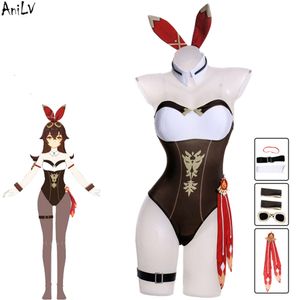Ani 2023 Новый Genshin Impact Янтарный боди Купальник Unifrom Bunny Girl Одежда Костюмы Косплей Косплей